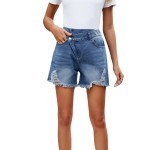 Women Fashion Irregular Edge Denim Shorts Women Fashion Irregular Edge Denim Shorts
