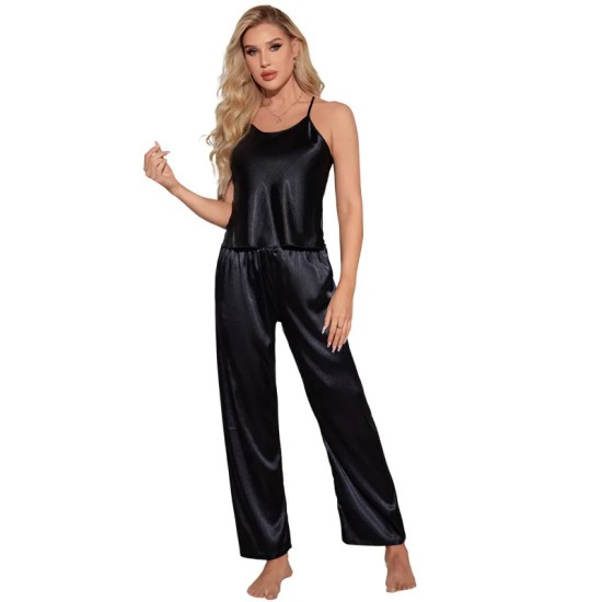 Women Sexy Mesh Stitching Pajamas Two-Piece Set Women Sexy Mesh Stitching Pajamas Two-Piece Set