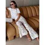 Women Fashion Sexy Lace Jacquard Hollow-Out Flared Pants Women Fashion Sexy Lace Jacquard Hollow-Out Flared Pants