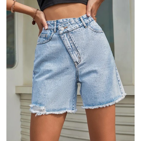 Women Fashion High Waist Loose Denim Shorts Women Fashion High Waist Loose Denim Shorts