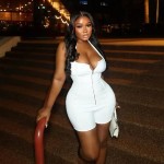 Women Fashion Sexy Solid Color Halter-Neck Zipper Backless Rompers Women Fashion Sexy Solid Color Halter-Neck Zipper Backless Rompers