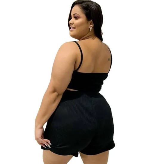 Women Fashion Plus Size Sexy Solid Color Camis Skirt Summer Set Women Fashion Plus Size Sexy Solid Color Camis Skirt Summer Set