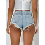 Women Sexy Side Lace-Up Rap Denim Shorts Women Sexy Side Lace-Up Rap Denim Shorts