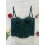 Women Fashion Sexy Solid Color Lace See-Through Corset Camisole Women Fashion Sexy Solid Color Lace See-Through Corset Camisole