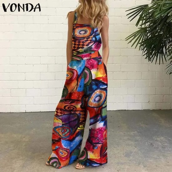 Women Casual Check-Print Wide-Leg Jumpsuit