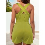 Women Fashion Solid Color Sleeveless Rompers Women Fashion Solid Color Sleeveless Rompers