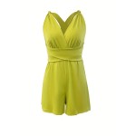 Women Fashion Solid Color Sleeveless Rompers Women Fashion Solid Color Sleeveless Rompers