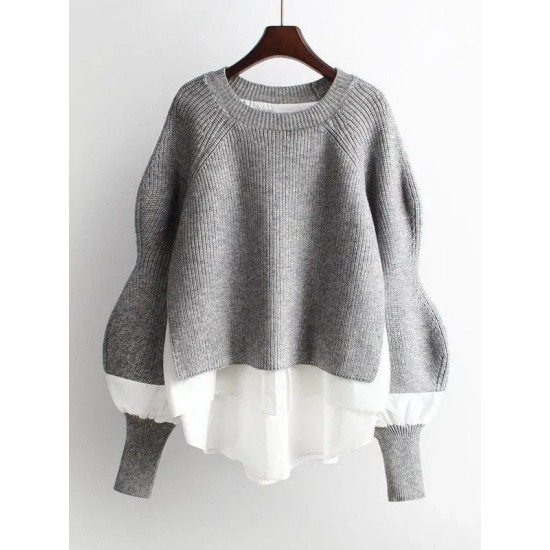 Women Casual Stitching Knitwear Women Casual Stitching Knitwear