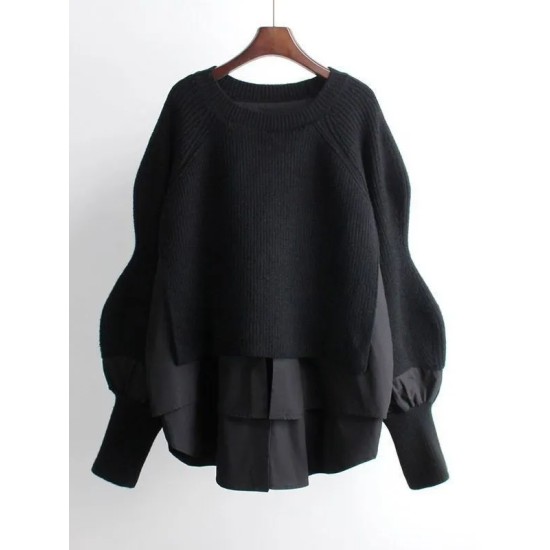 Women Casual Stitching Knitwear Women Casual Stitching Knitwear