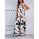 Women Casual Printed Wide-Leg Jumpsuits