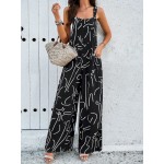 Women Casual Printed Wide-Leg Jumpsuits
