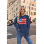 Women Fashion Casual Independence Day National Flag Long-Sleeve Sweater Women Fashion Casual Independence Day National Flag Long-Sleeve Sweater