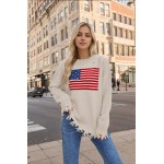 Women Fashion Casual Independence Day National Flag Long-Sleeve Sweater Women Fashion Casual Independence Day National Flag Long-Sleeve Sweater
