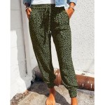 Women Fashion Casual Leopard Loose Lace-Up Pants Women Fashion Casual Leopard Loose Lace-Up Pants